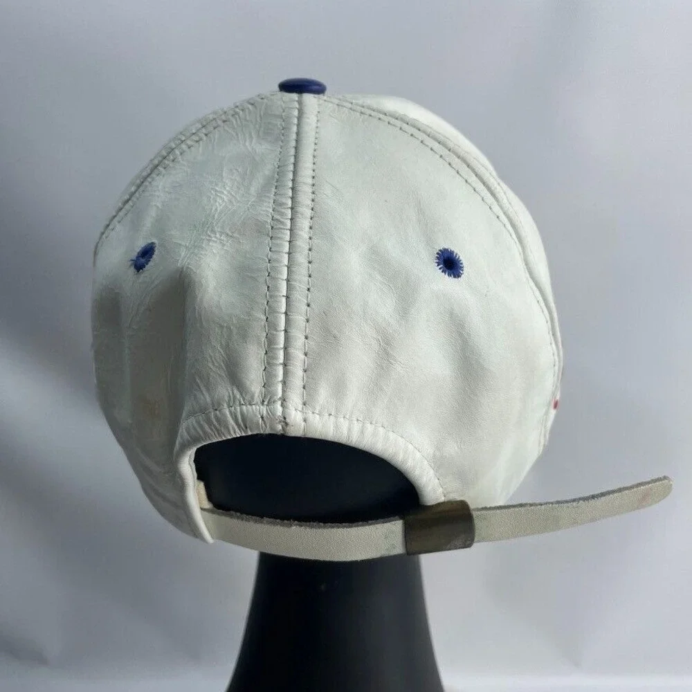 Vintage Chase Authentics JH Design Dale Earnhardt Jr #3 Leather Cap‎ White/Blue